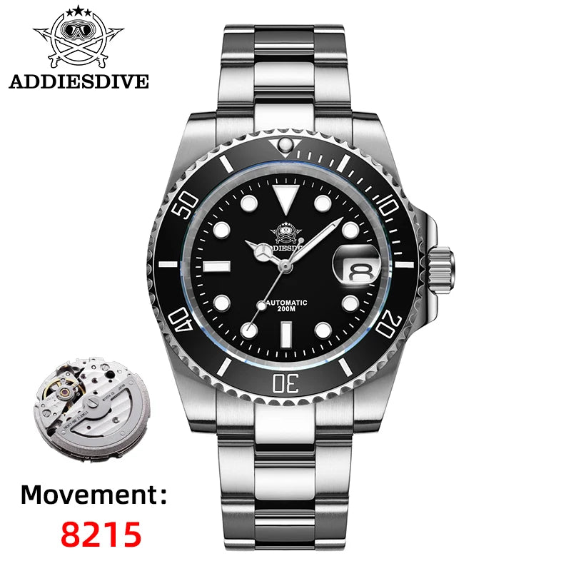 ADDIESDIVE AD2503 Automatic Dive Watch – Miyota 8215, Ceramic Bezel, Domed Sapphire, 200m Water Resistant