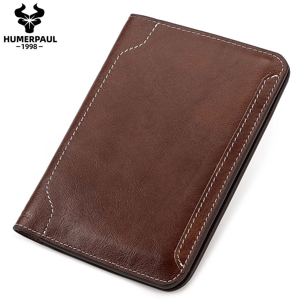 Genuine Leather Passport Wallet — Travel Document Organiser with Card Slots