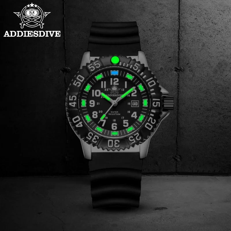 ADDIESDIVE MY-050S Sport Quartz Watch | Luminous | 50M Water Resistant | Nylon & Steel Strap