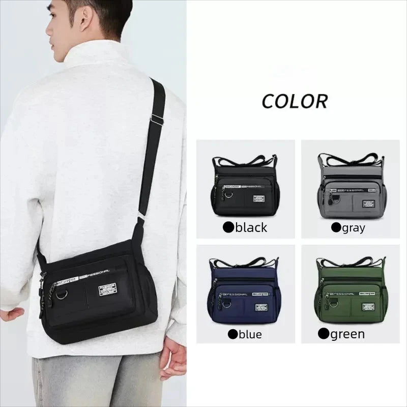 Men's Polyester Crossbody Messenger Bag – Compact Sling Pack for Work & Outdoors