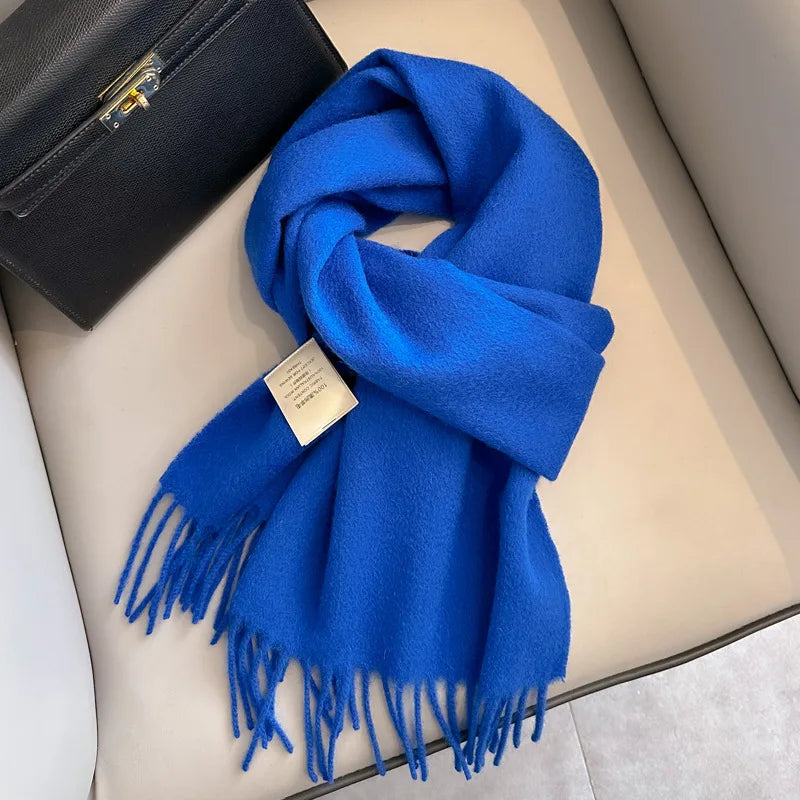 Unisex Wool Narrow Scarf