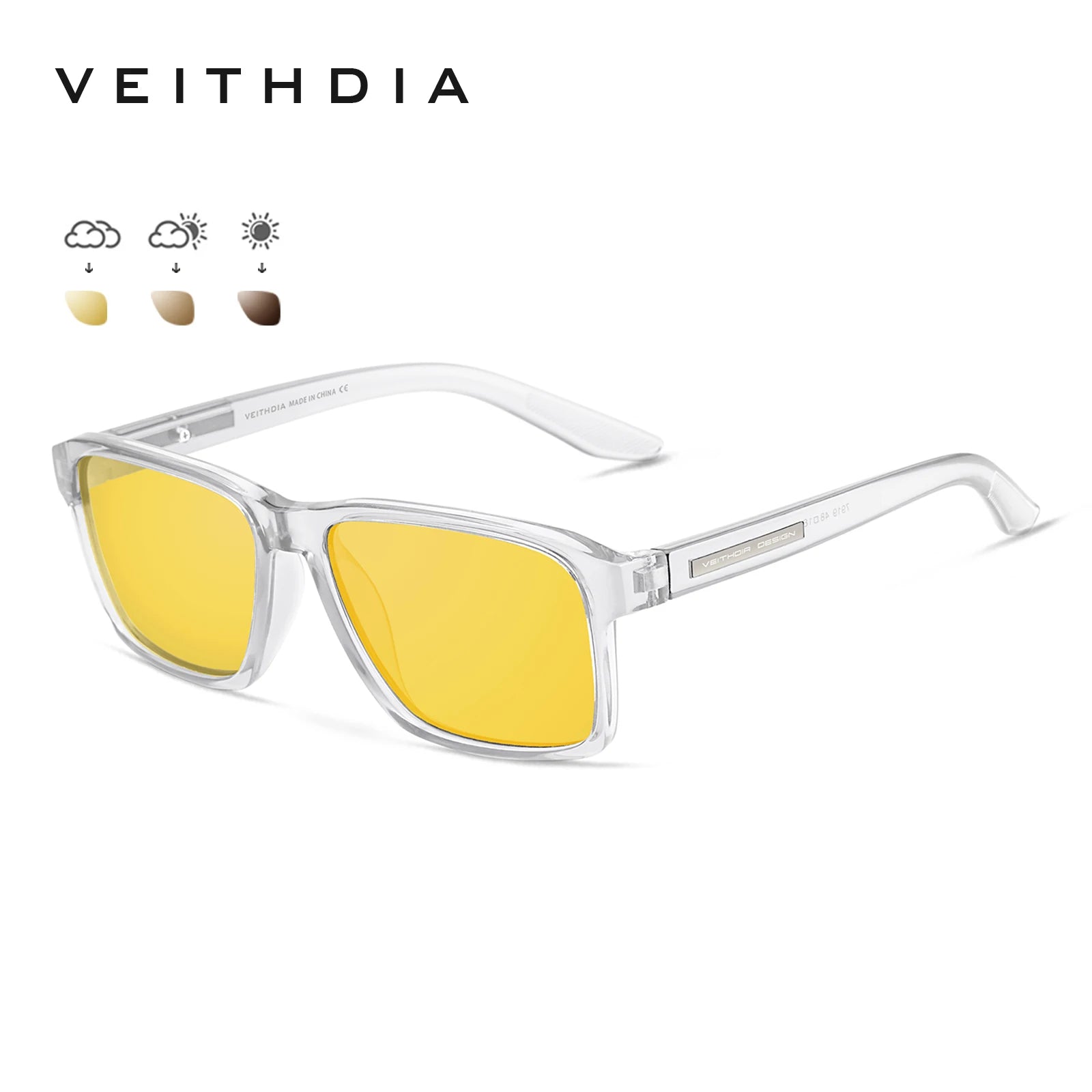 VEITHDIA Square Polarized Sunglasses | Mirror & Gradient Lenses | UV400