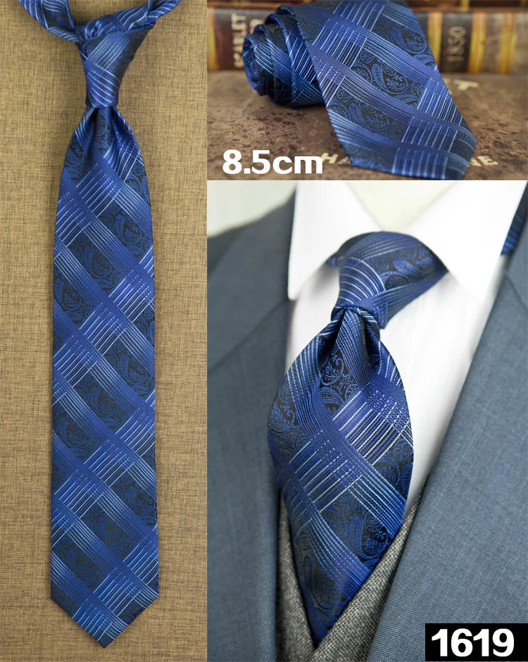 Men's 100% Silk Jacquard Necktie – Paisley, Abstract & Geometric Patterns