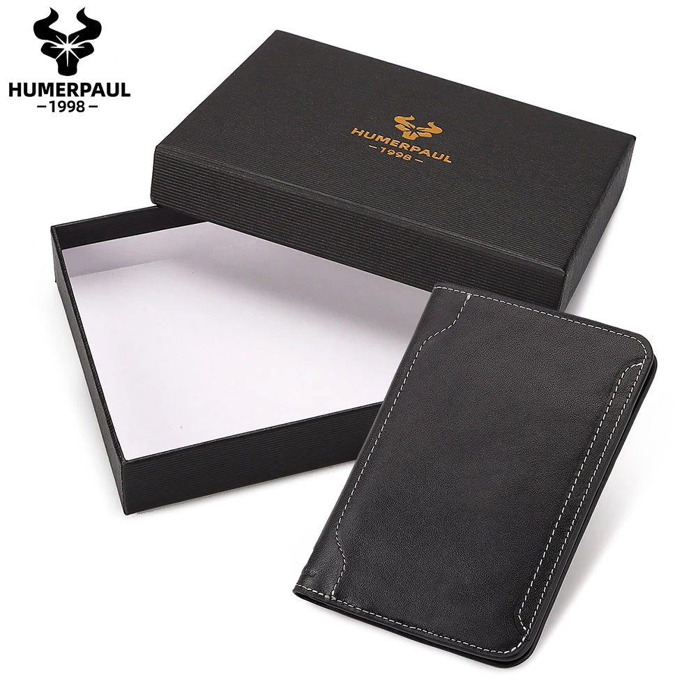 Genuine Leather Passport Wallet — Travel Document Organiser with Card Slots