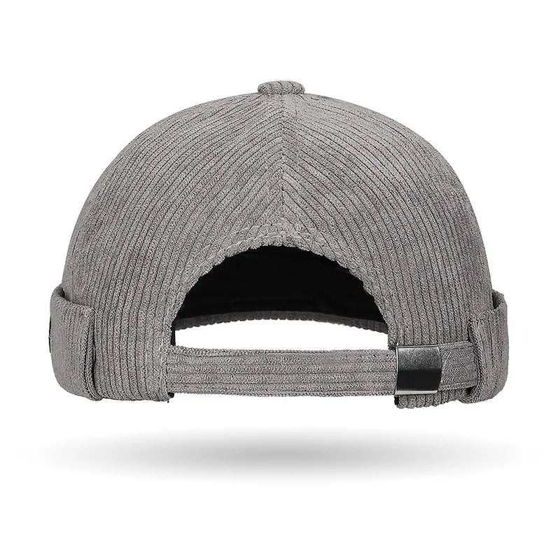 Men's Corduroy Brimless Cap | Striped Velvet Skull Cap