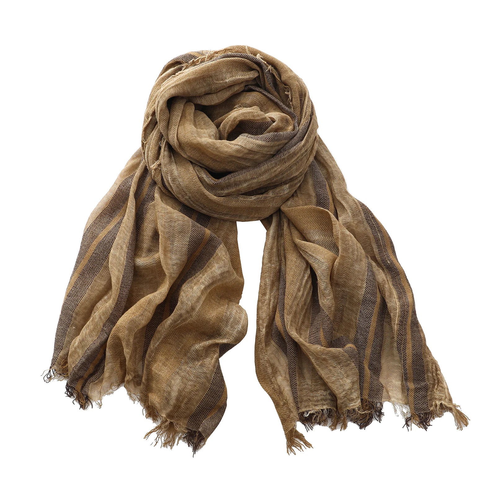 Men's Cotton Linen Striped Scarf
