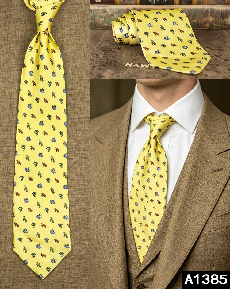 100% Silk Men's Printed Necktie – Vintage & Novelty Collection