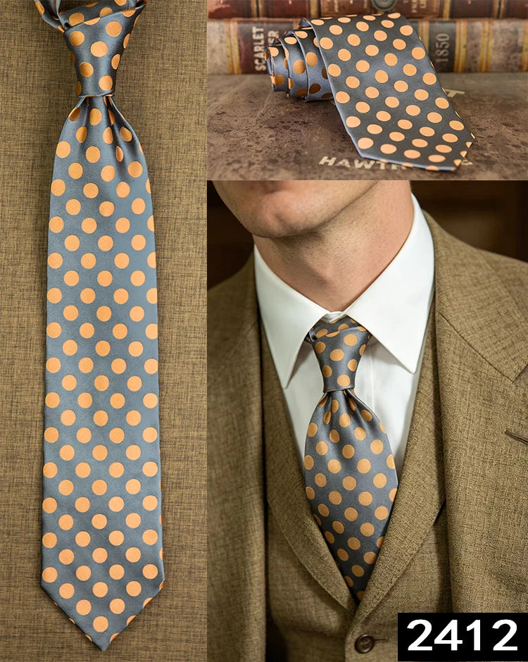 Men's 100% Silk Jacquard Necktie – Paisley, Abstract & Geometric Patterns