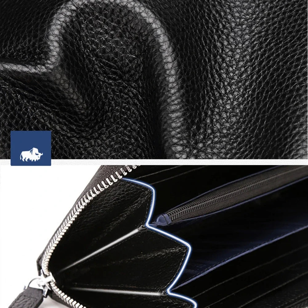 BISON DENIM Genuine Leather Men's Wallet