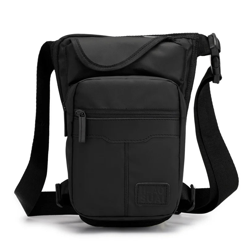 Men's Nylon Drop Leg Bag – Waterproof Motorcycle Thigh & Waist Pack
