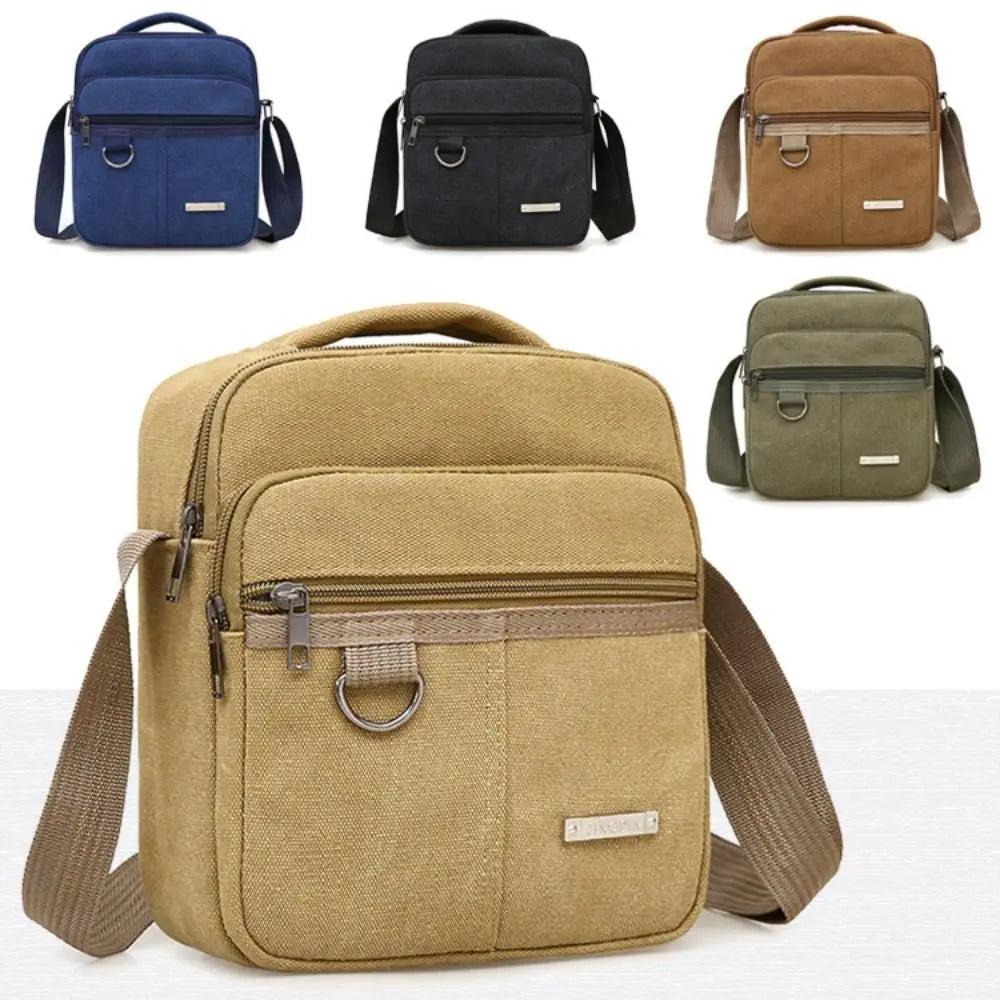 Men's Canvas Bucket Crossbody & Sling Bag – Compact Messenger & Shoulder Bag