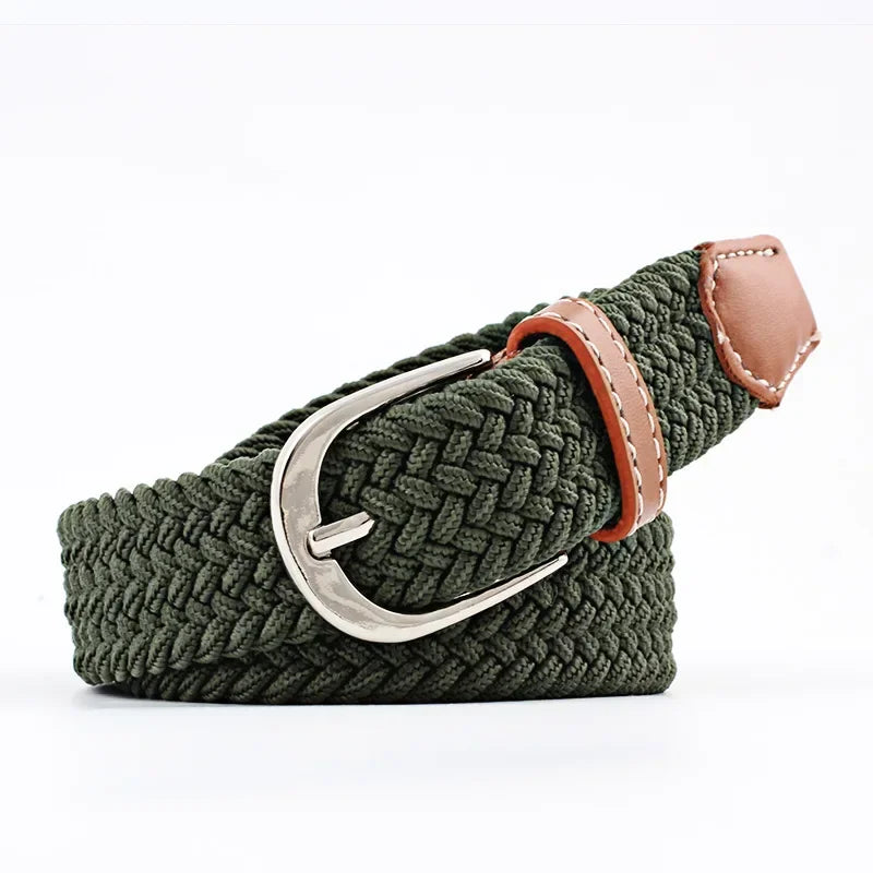 Canvas Belts for Men Fashion Metal Pin Buckle Tactical Strap Women Elastic Belt for Pants Jeans Student Girl
