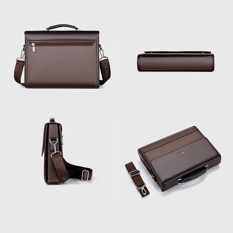 Male Handbags Pu Leather Men's Tote Briefcase Business Shoulder Bag for Men 2026 Brand Laptop Bags Man Organizer for Documents