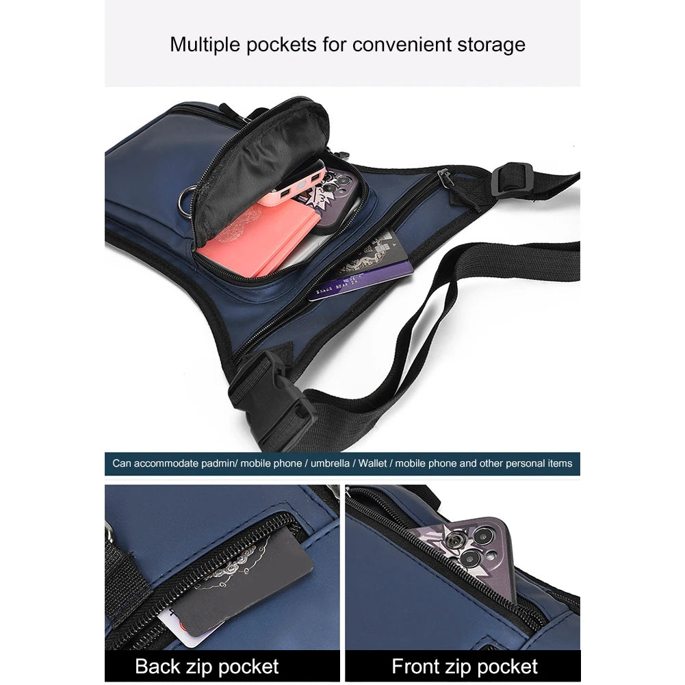 Men's Waterproof Drop Leg & Waist Pack – MOLLE Thigh Bag for Motorcycle & Hiking