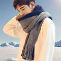 Men's Patchwork Striped Knit Scarf