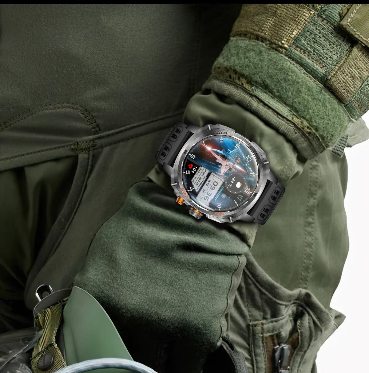 Hiwego Outdoor Smartwatch | 800mAh, 1.75" AMOLED, IP68, GPS & LED Flashlight