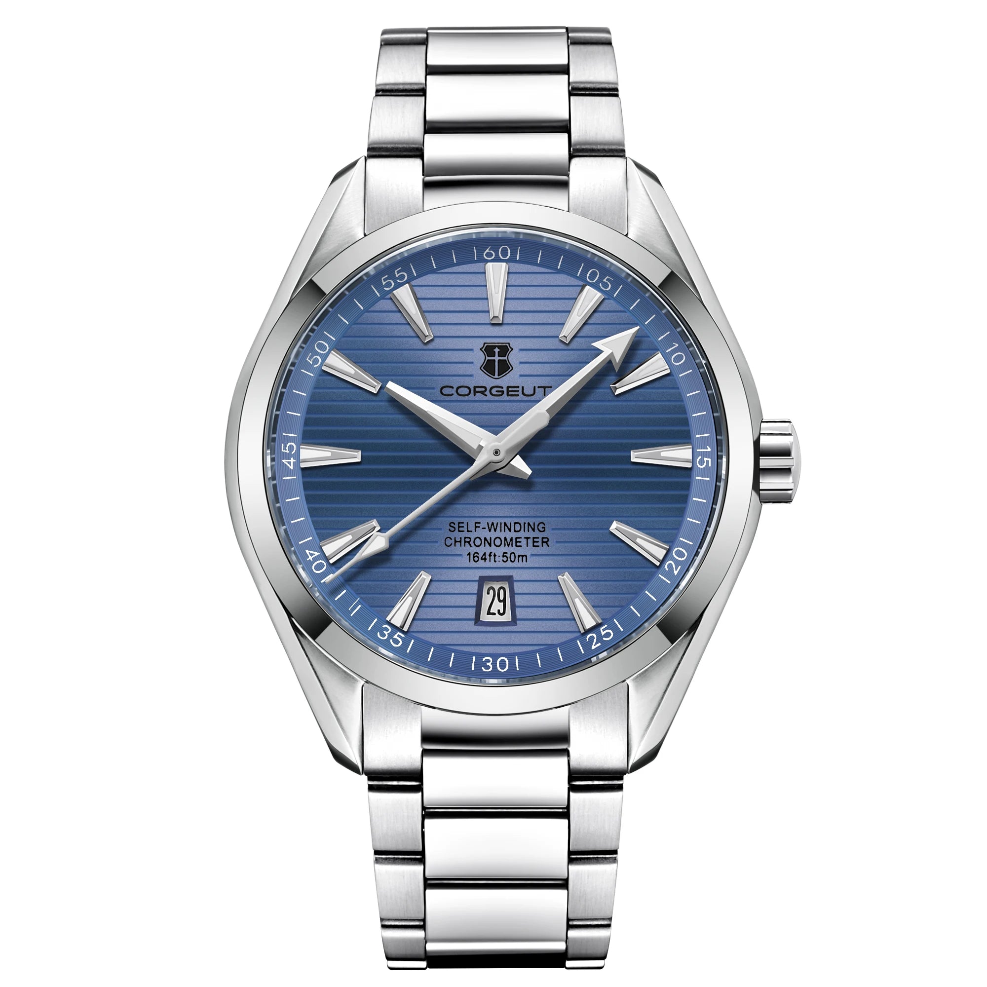CORGEUT 41mm Automatic Watch – Seiko NH35, Sapphire Crystal, Exhibition Caseback, 50m Water Resistant