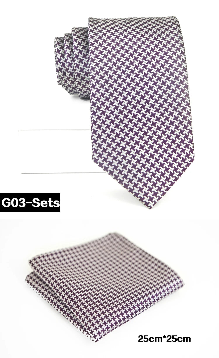 Men's 100% Silk Jacquard Necktie – Paisley, Abstract & Geometric Patterns