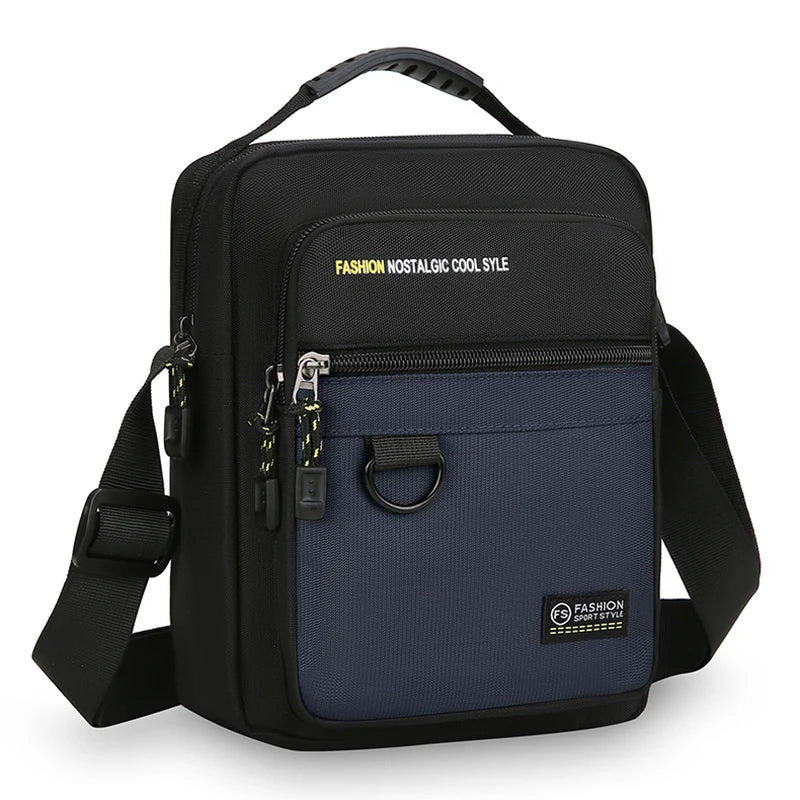 Men's Nylon Multi-Pocket Crossbody Bag – Large Capacity Shoulder Bag for Business & Daily Use