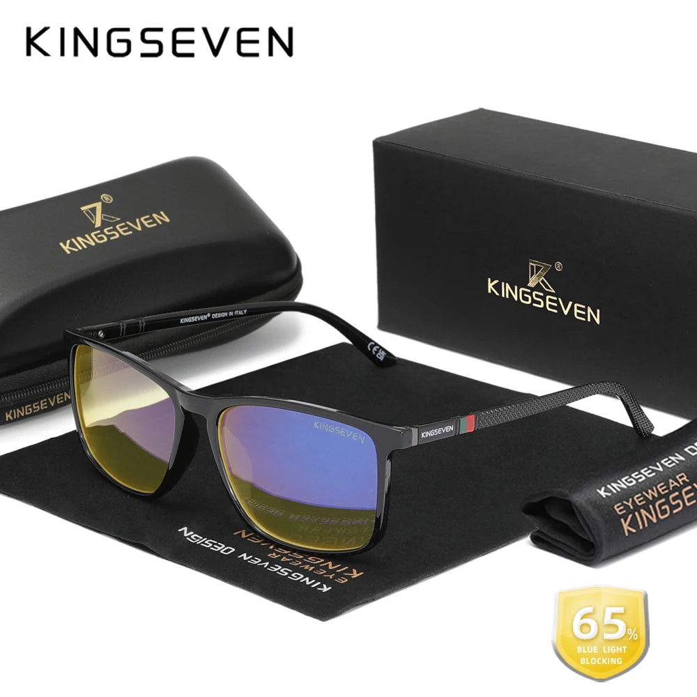 KINGSEVEN Blue Light Blocking Glasses Transparent Lens Men/Women Anti-Blue Ray Eyewear Students Daliy Phone Computer Eyeglasses