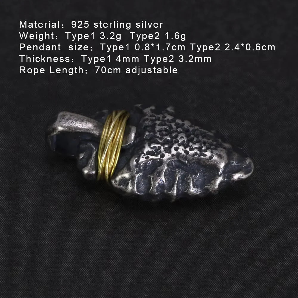 S925 Sterling Silver Viking Spearhead Pendant — Handcrafted Charm