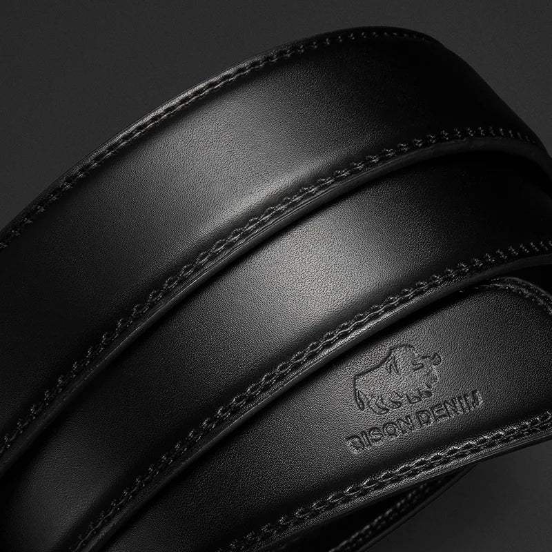 BISON DENIM Genuine Leather Automatic Buckle Belt