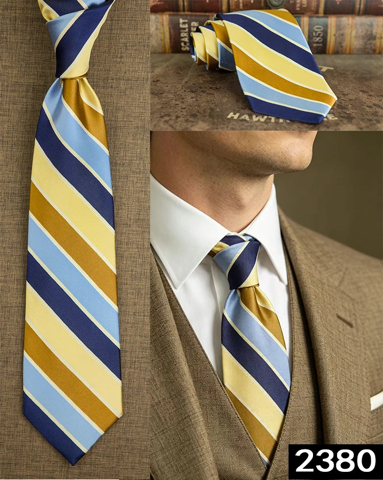 Men's 100% Silk Jacquard Necktie – Geometric, Floral, Checked & Solid