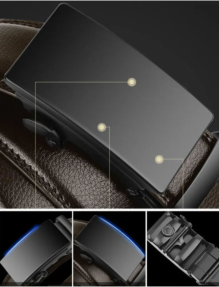 Men's Automatic Buckle Belt – PU Leather Business Belt
