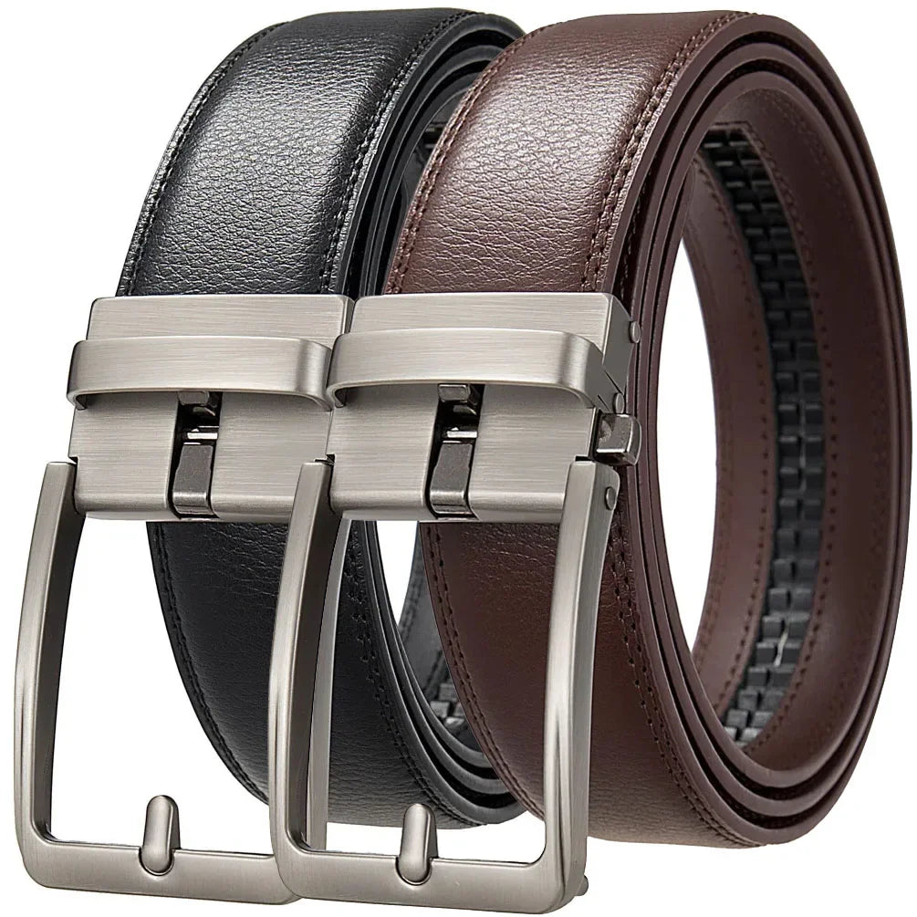 Men's Genuine Leather Automatic Buckle Belt – Designer Fashion