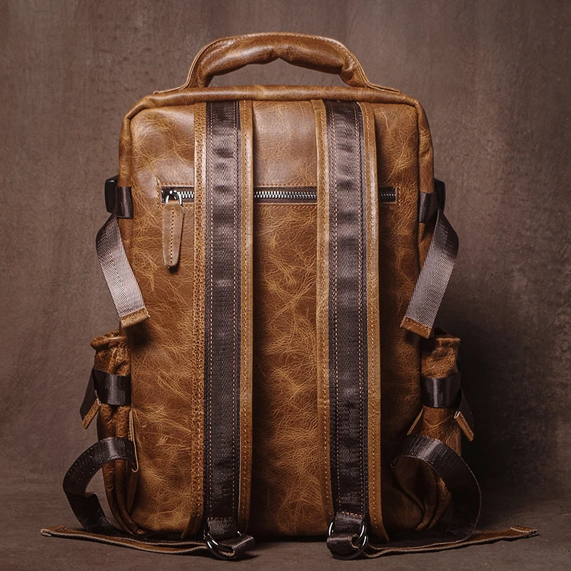 GURO Men's Genuine Leather Backpack