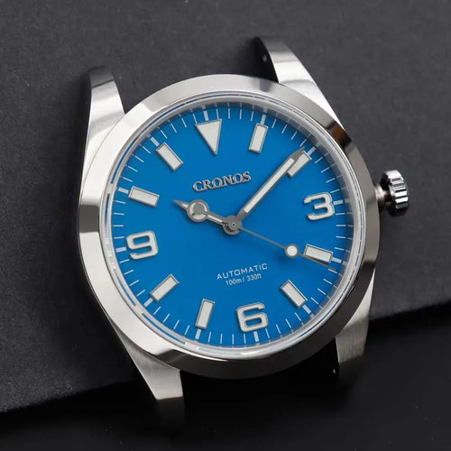 CRONOS Men Pilot Watch 39mm Automatic Mechanical Wristwatch C3 Luminous Diver 10ATM Waterproof Sapphire Miyota 8215 8315