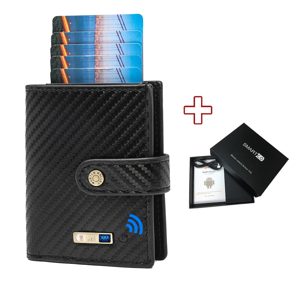 Wallet with Tracker Men Wallet anti Loss Android Magsafe Cüzdan Metal Cartera GPS Finder Boy Gift  smart wallet  with camera