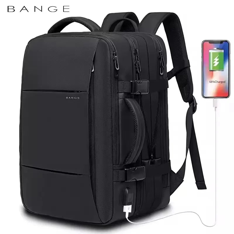 Bange BG-1908 Travel & Business Backpack – Expandable, USB, 17.3" Laptop, 37L/45L