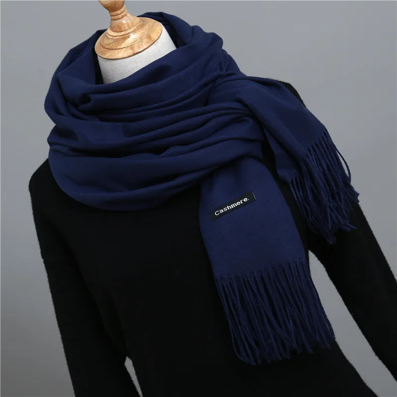 Men's Cashmere Scarf – Oversized Solid Colour Wrap