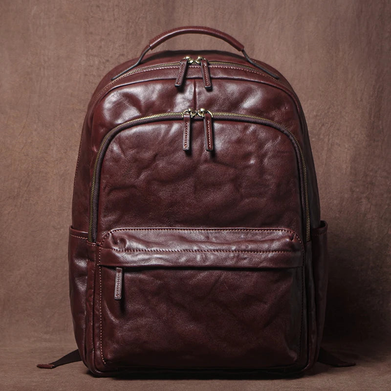 GURO Men's Genuine Leather Laptop Backpack