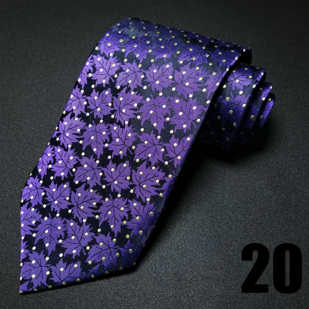 Men's Silk Jacquard Necktie – 10cm Wide Business & Wedding Tie