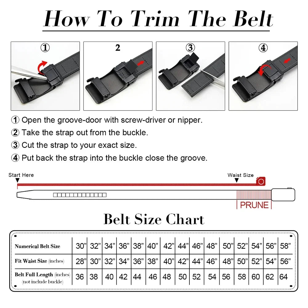 DOOPAI Automatic Buckle Dress Belt | PU Leather | Formal & Business | 105–125cm