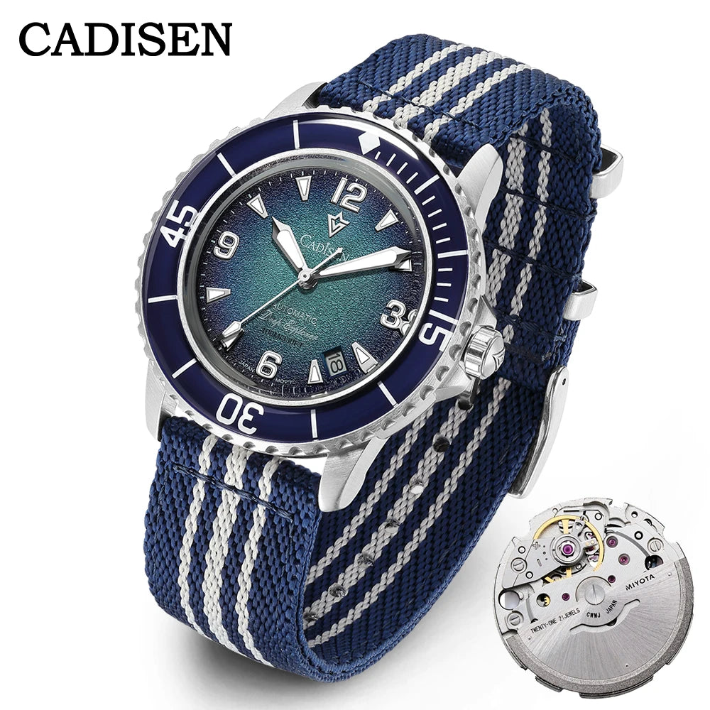 Cadisen 8239 Automatic Watch – Miyota 8215, Sapphire Crystal, 100m Water Resistant