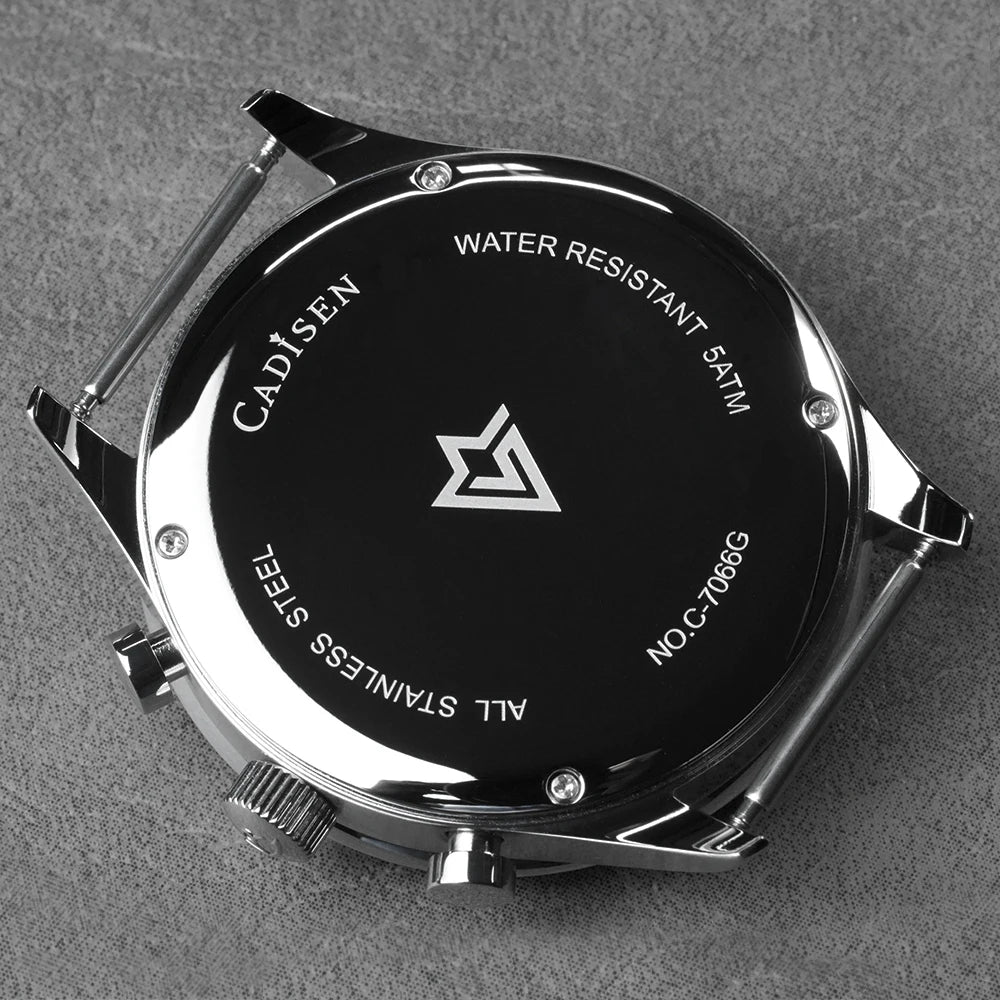 Cadisen C7066 Quartz Chronograph Watch – Miyota OS11, AR-Coated Crystal, Canvas Strap
