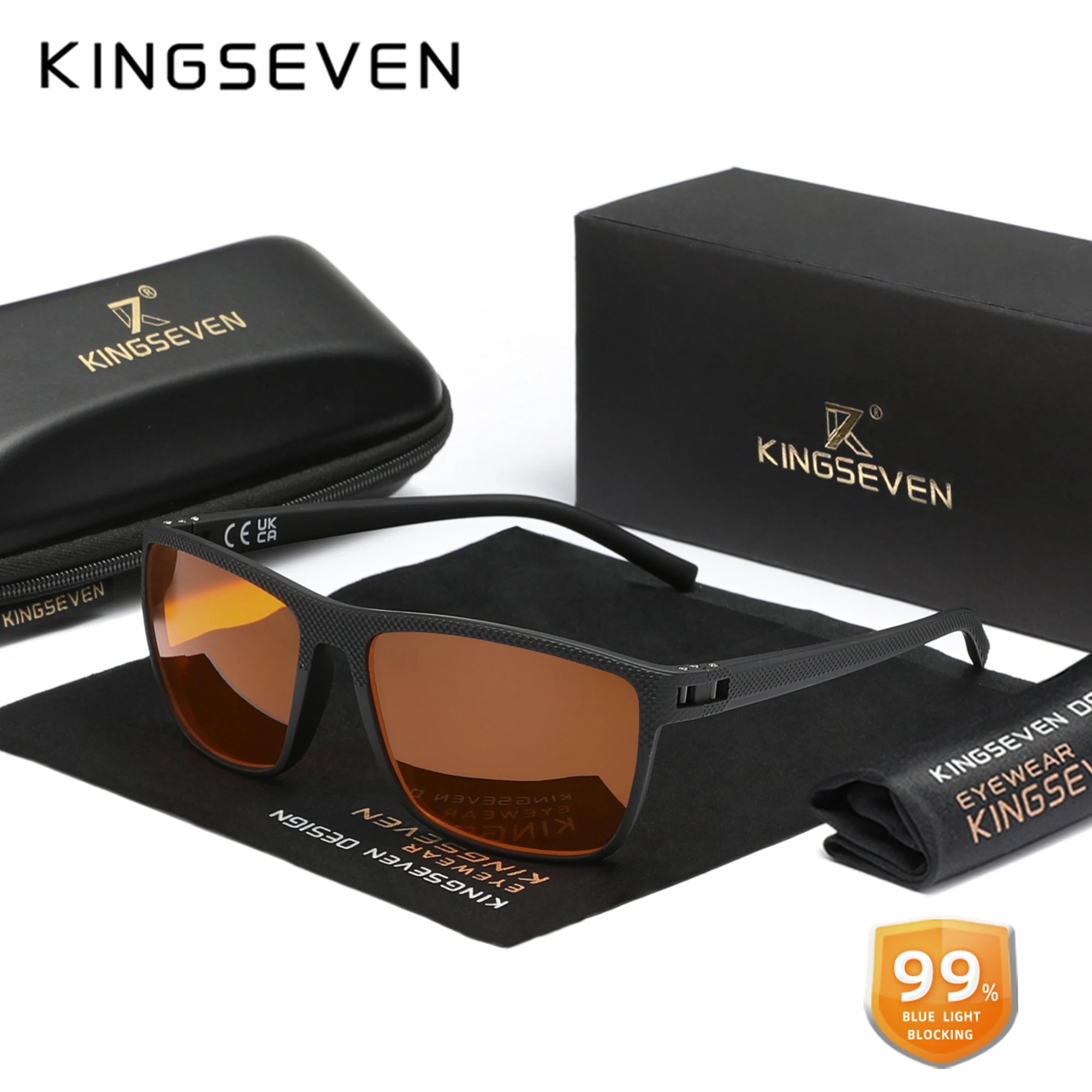 KINGSEVEN New Anti-Blue Ray Glasses Transparent Lens Eyeglasses Men Women Computer Blue Light Blocking Optical Reading Eyewear