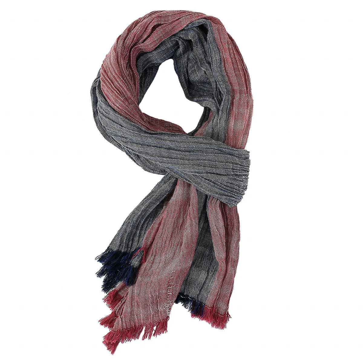 Designer Striped Cotton Linen Scarf | Men's Shawl & Wrap