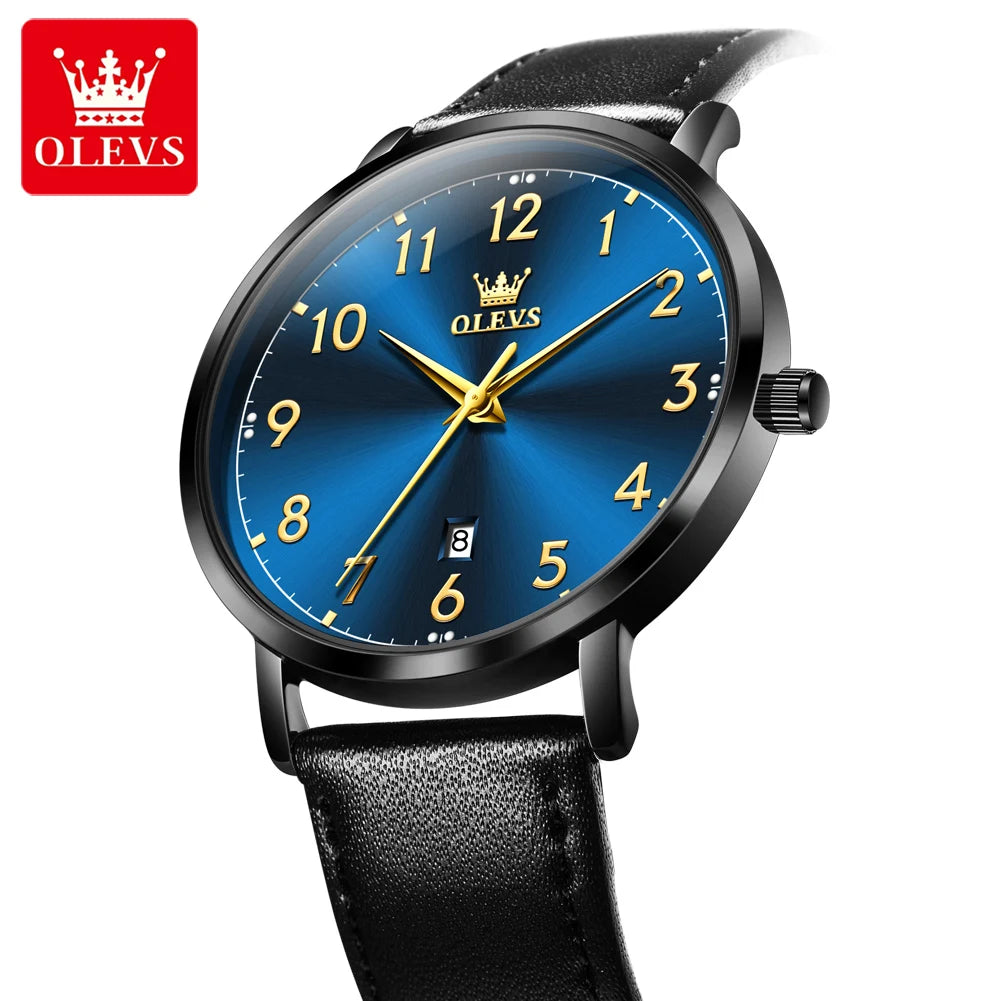 Top Brand OLEVS New 5653 Man Watch Minimalist Fashion Quartz Watch for Men Digital Dial Auto Date Waterproof Men's Wristwatches