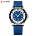 Curren 8448 Quartz Sport Watch – Silicone Strap, Luminous Hands, 5 Colour Options