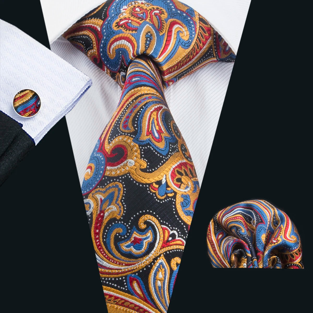 Men's Necktie, Pocket Square & Cufflinks Set – Floral & Novelty Prints