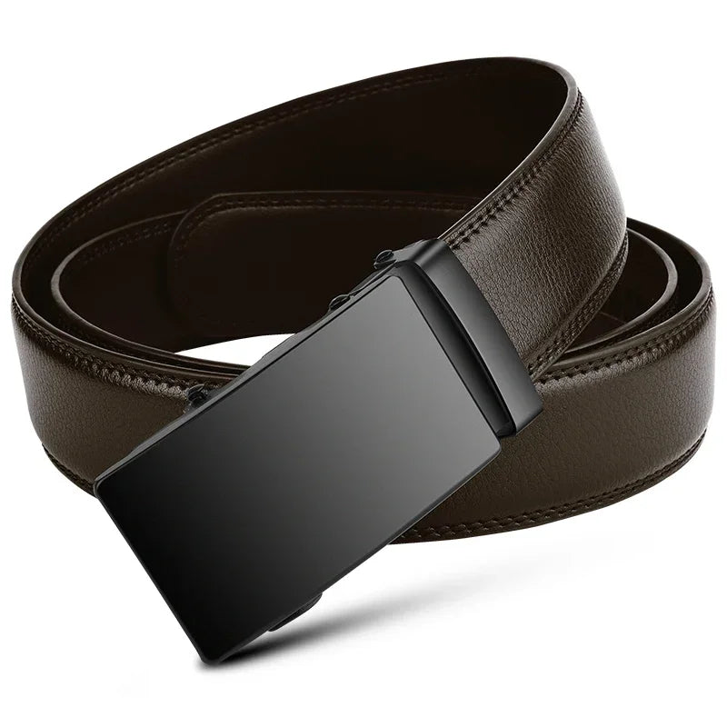 Men's Automatic Buckle Belt – PU Leather Business Belt