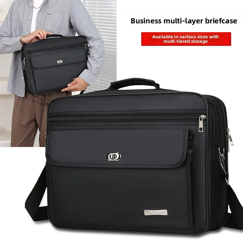 Business Men's Oxford Cloth Large Capacity Single Shoulder Bag Waterproof Luggage for Travel Laptop Briefcase Handbag