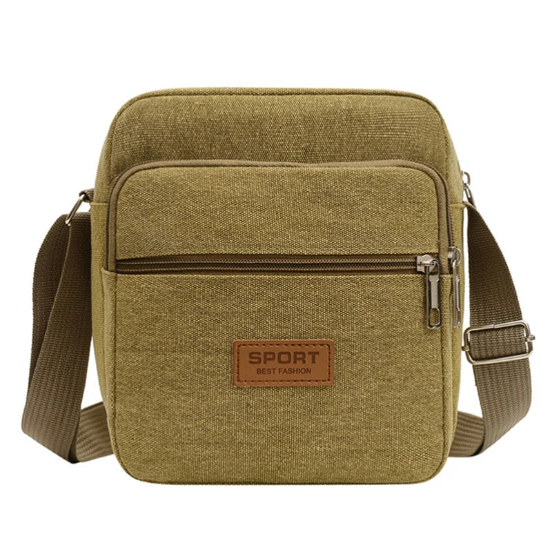 Men's Canvas Mini Crossbody Bag – Casual Shoulder & Messenger Bag