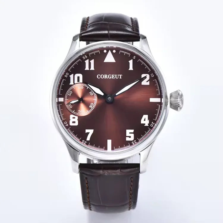 Corgeut 6023 Men's Hand-Wind Mechanical Watch | Seagull ST3600 | Leather Strap