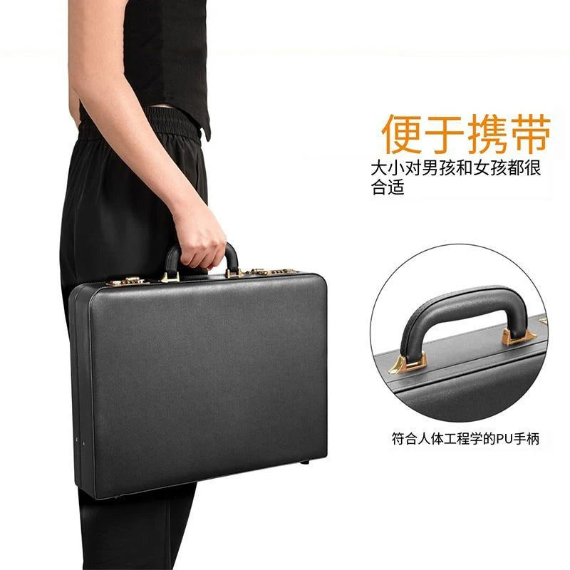 Large Format PU Leather Attaché Case | Multifunctional Document & Laptop Organiser