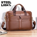 Steel Lion Genuine Leather Briefcase